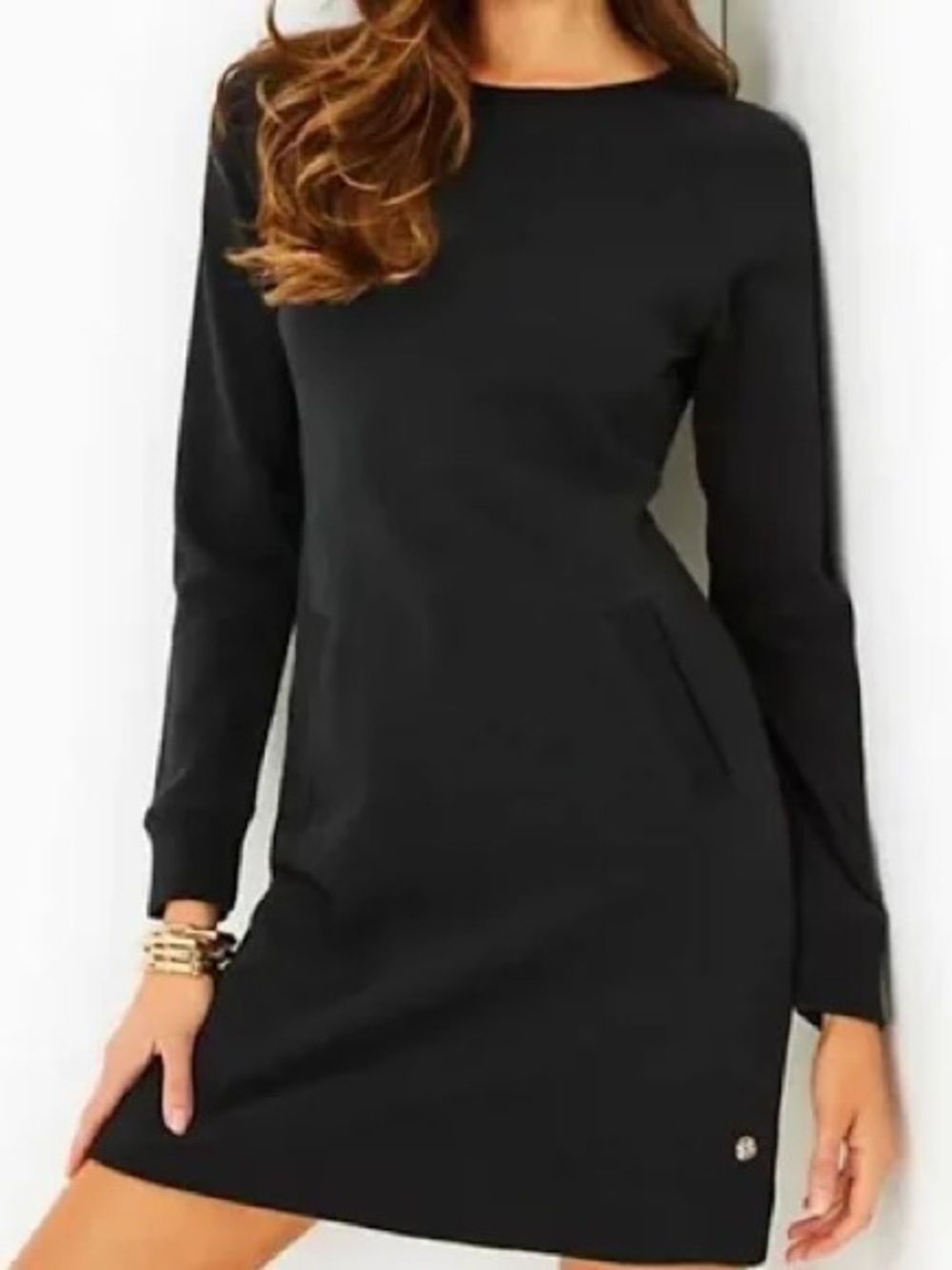 Lilly Pulitzer Beachcomber Black Crewneck Sweatshirt Dress - L
